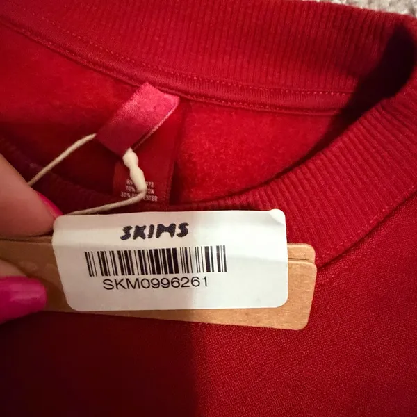 NWT SKIMS SOLD OUT RARE women cotton fleece classic Crewneck sz medium in brick - Image 9