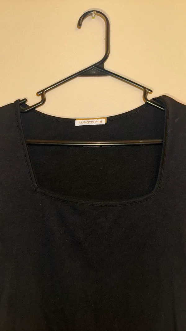 Black Square Neck Top Size M - Image 2