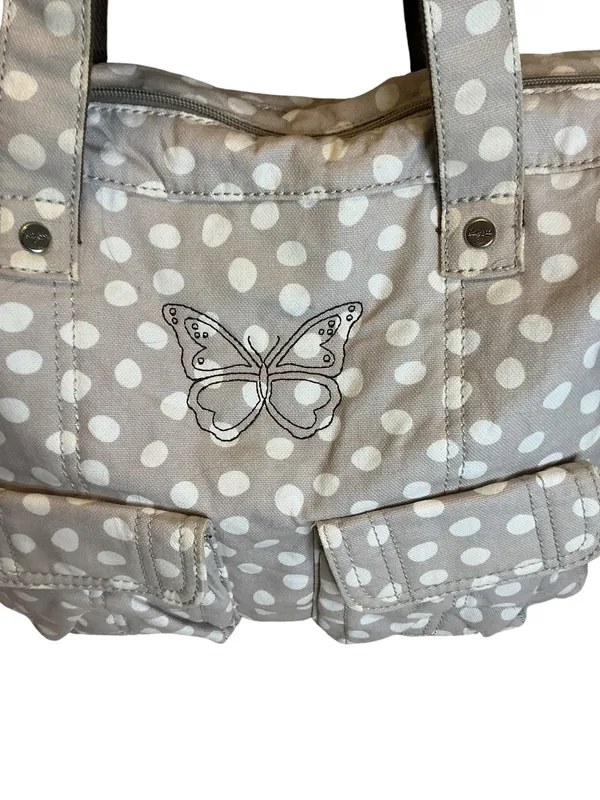 ThirtyOne Boutique Exploring Tote Bag beige with cream polkadots - Image 3