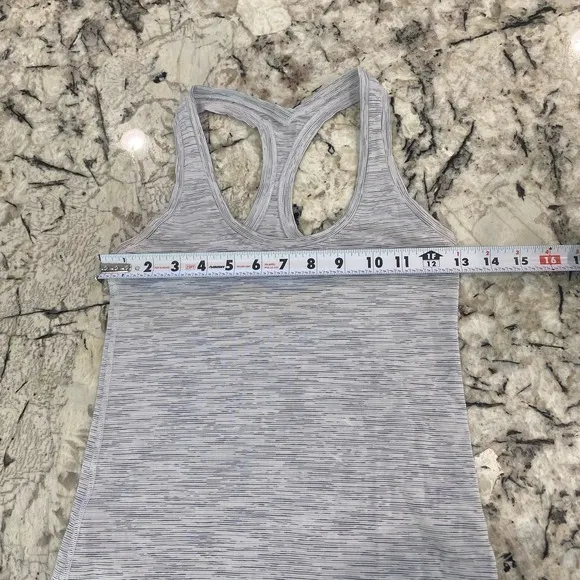 Lululemon White Grey Racerback Tank Top‎ - Image 5