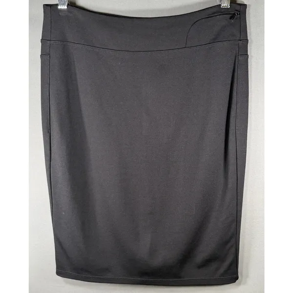 FIG Metro Skirt M Black Knit Pull On Knee Length Travel Pencil Skirt - Image 2
