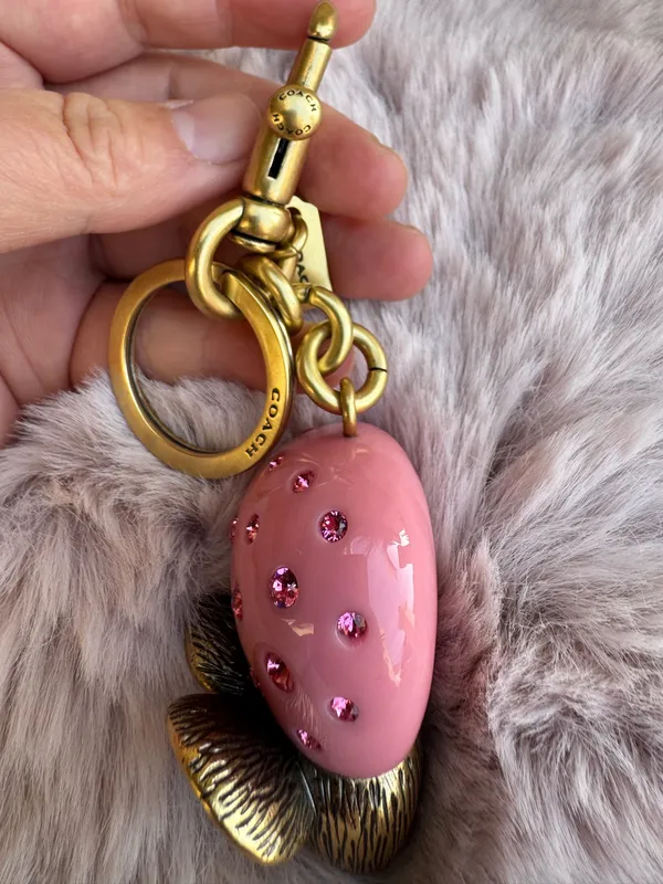 NWT COACH PINK CRYSTAL MOUSE BRASS CAX70 - Image 4