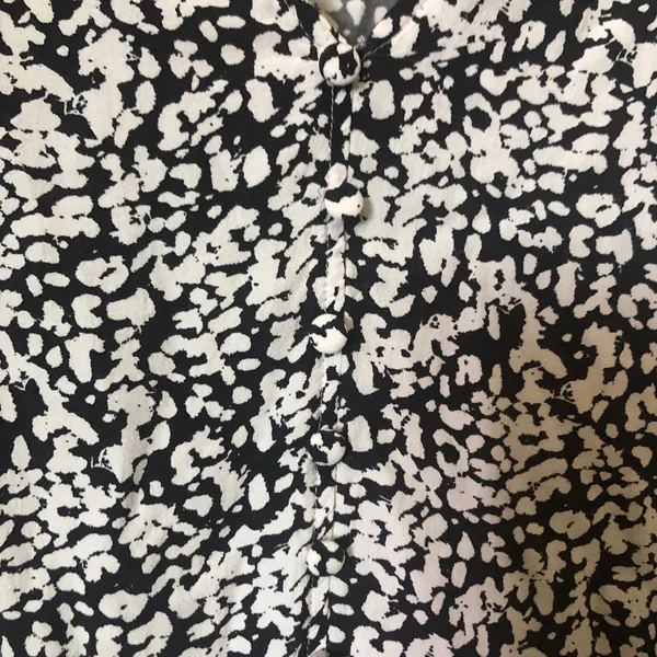 C Zara Claris Back & White V-Neck Long Sleeve Ruffle Women Mini Dress Size M - Image 12