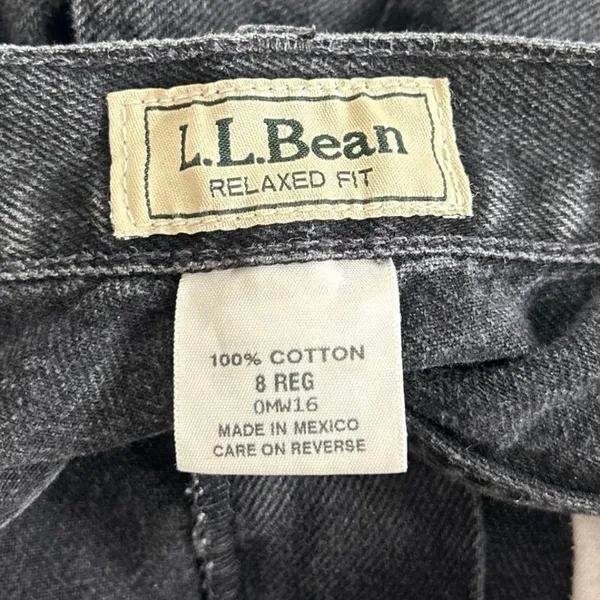 L.L. Bean Women's Black High Rise Relaxed Fit Straight Leg Denim Jeans Size 8R - Image 4