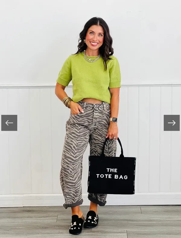 Listicle Zebra mocha barreled jeans - Image 2