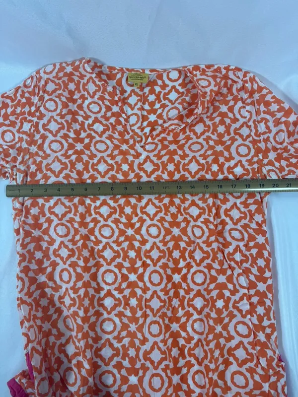 Roller Rabbit Geometric Block-Print Cotton Kurta Tunic XL - Image 7