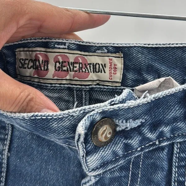 Vintage SECOND GENERATION 222 90s Mini utility shorts denim size 24 festival - Image 4