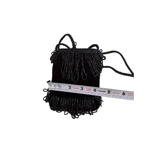 VINTAGE Black Beaded Cocktail Beaded Evening Bag - Image 6