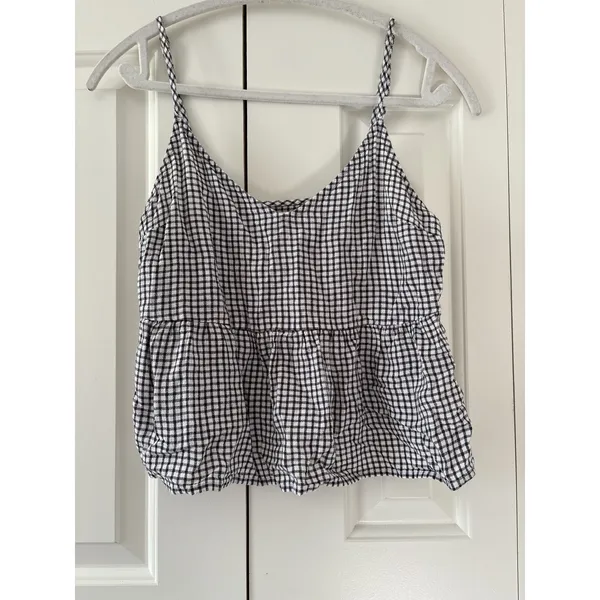 Abercrombie & Fitch XS Gingham Peplum Tank Top - Image 2