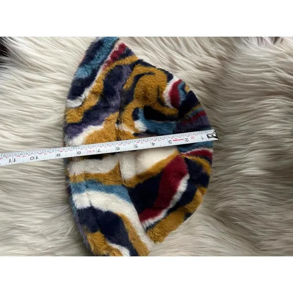 Vibrant Multi-Color Faux Fur Bucket Hat - Image 4