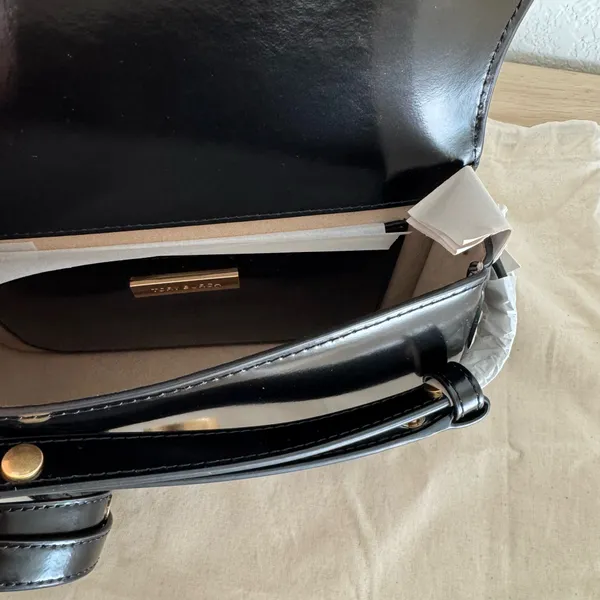 Tory Burch Robinson Spazzolato Shoulder Bag Black - Image 9