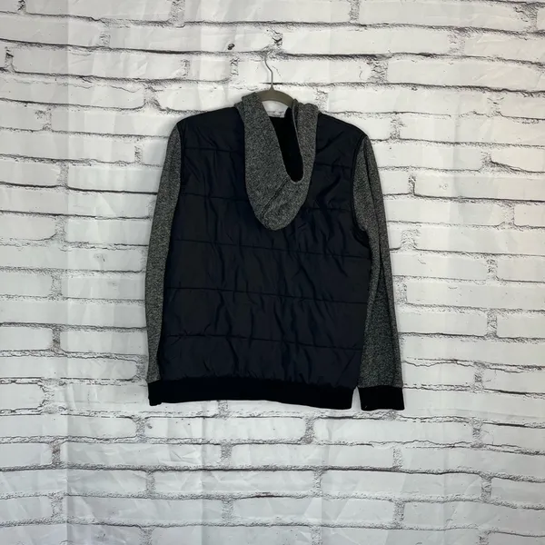 Ocean Current Women’s Puffer Jacket XL Black Gray Two Tone Button Up Hoodie Y2K - Image 11