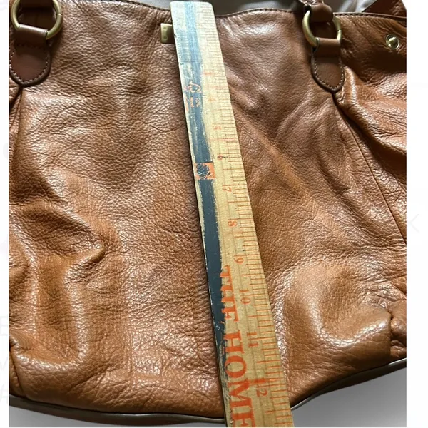 J.Crew Brown Leather Turnlock Double Handles Satchel Shoulder Bag - Image 15