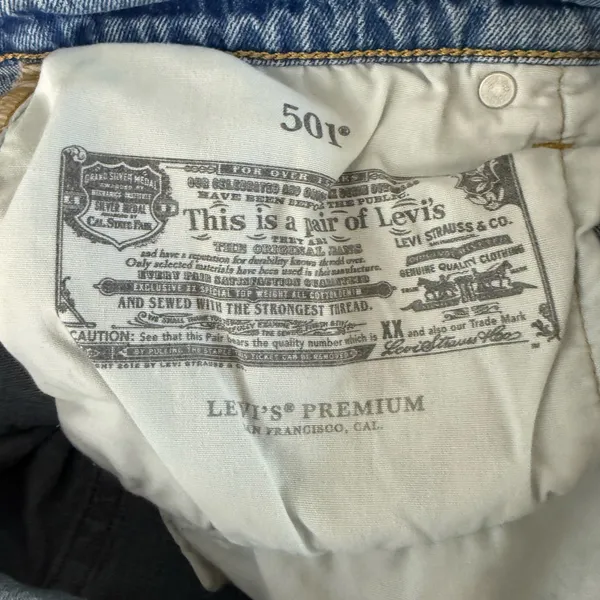Levi’s big E reproduction button fly 501 straight blue jeans 30 - Image 9