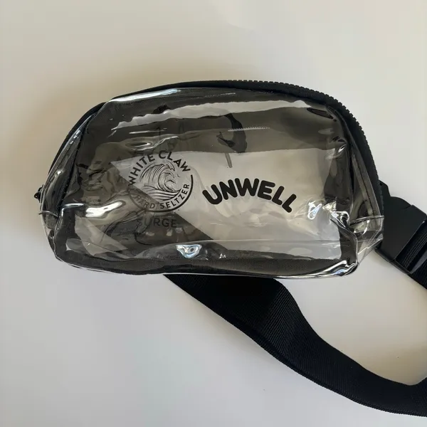 Alex Cooper Unwell x White Claw Black & Clear Fanny Pack Stadium Ready Bag - Image 3