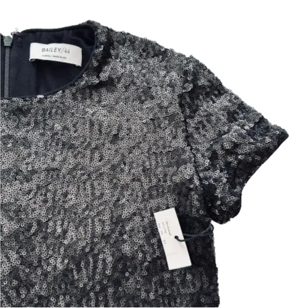 Bailey 44 Top Celebration Black Sequined Crewneck Short Sleeve Top XS NEW - Image 11