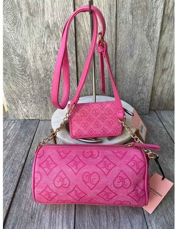 Juicy Couture | Pink Heart Logo Crossbody Bag & Card Holder Set - Image 3