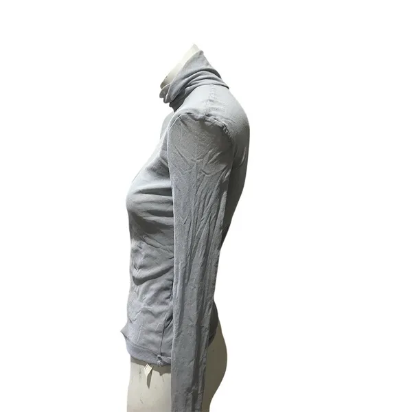 Intimately Free People Top Womens M Gray Sheer Mesh Turtleneck Long Sleeve - Image 4