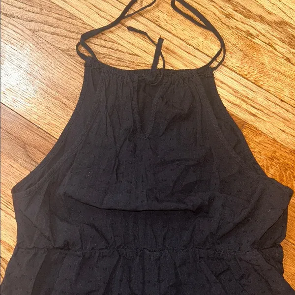 Black Patterned High Neck Cotton Romper XS - Image 6