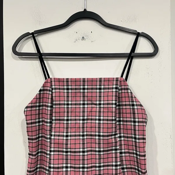 Urban Outfitters Pink Plaid Dress Y2K Size Medium - Image 2