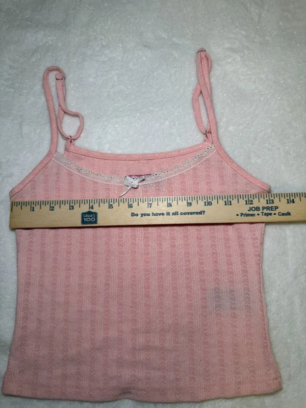 Edikted Coquette Y2K Fairy Bow Lace Trim pink crop cami top Size Small - Image 6