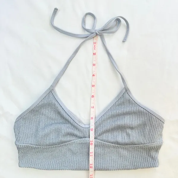 Aerie Real Obsessed Halter Bralette - Metallic/Silver - S - Image 15