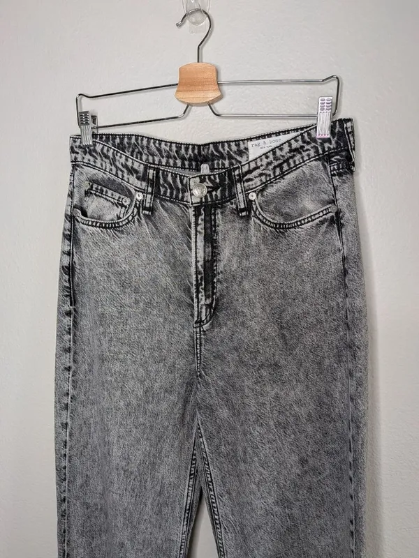 Rag and Bone Featherweight Logan High-Rise Wide-Leg Jeans Slate Grey Size 28 - Image 8