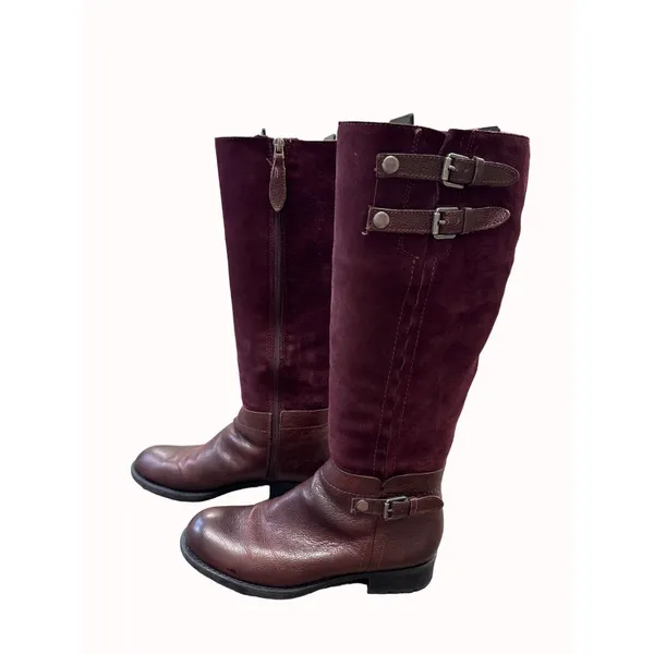 Franco Sarto L Pacer womens red leather brown riding boots shoes 7M SKU 6656 - Image 5