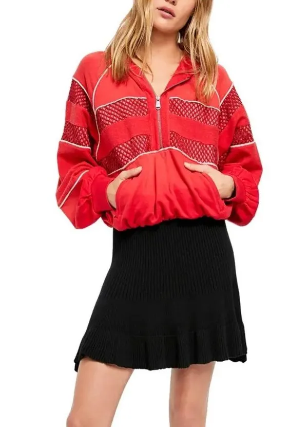 Free people solid gold swingy sweater skirt black - Image 4