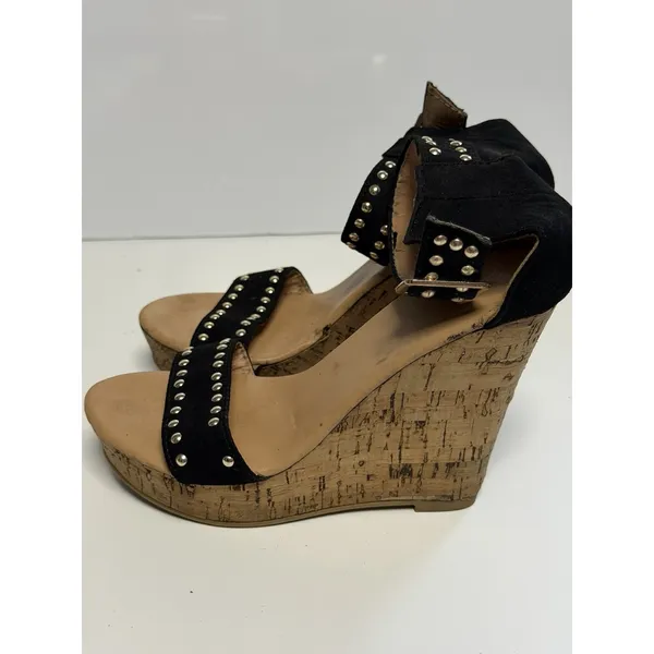 Womens High Heels Wedge Ankle Strap Open Toe Black Party Pump Heel Sandals 5 C1 - Image 7