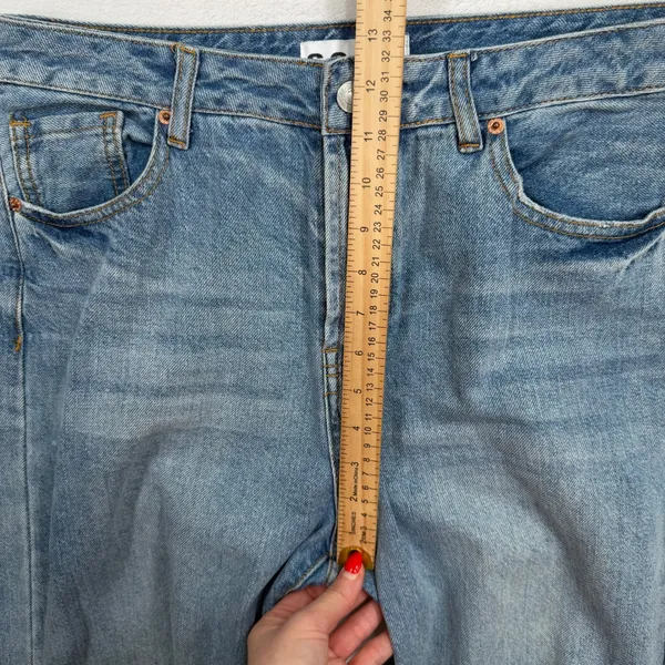 S.O.N.G. 9 29 Jeans Wide Leg Distressed High Rise Button Fly Boho Grunge Punk - Image 11