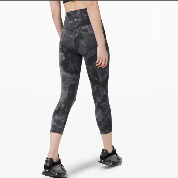 LULULEMON Align Crop 21” Diamond Dye‎ Pitch Grey Graphite Grey Size 12 - Image 2