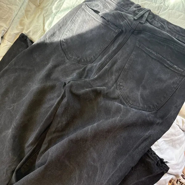Good American Jeans Womens 10/30 Black Charcoal High Rise Wide Leg Palazzo - Image 5