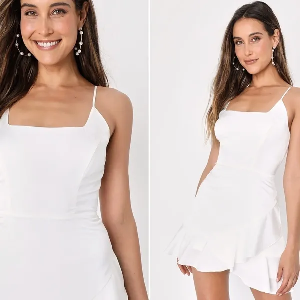 LULUS Bridal Bachelorette Engagement Bridal Shower Sexy Mini Dress - Image 3
