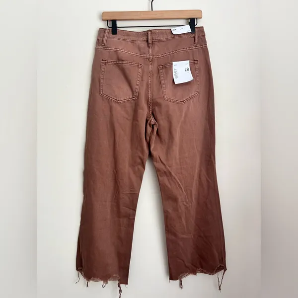 Vervet Leslie 90s Vintage Flare raw hem denim pants 28 - Image 2