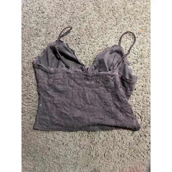 Faded Rose Floral Lace Camisole V-Neck Spaghetti Strap Tank Top Juniors‎ Large - Image 4