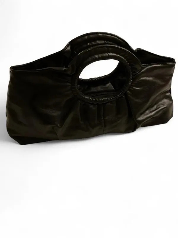 NWOT Giannini Black Ruched Handbag - Image 4