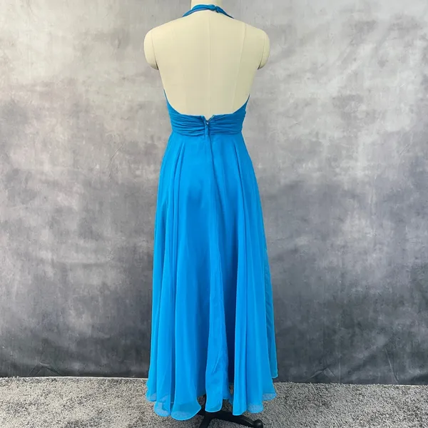 Vintage Mike Benet Formals Dress Womens Size 10 Halter Flowy Chiffon Glam Prom - Image 2