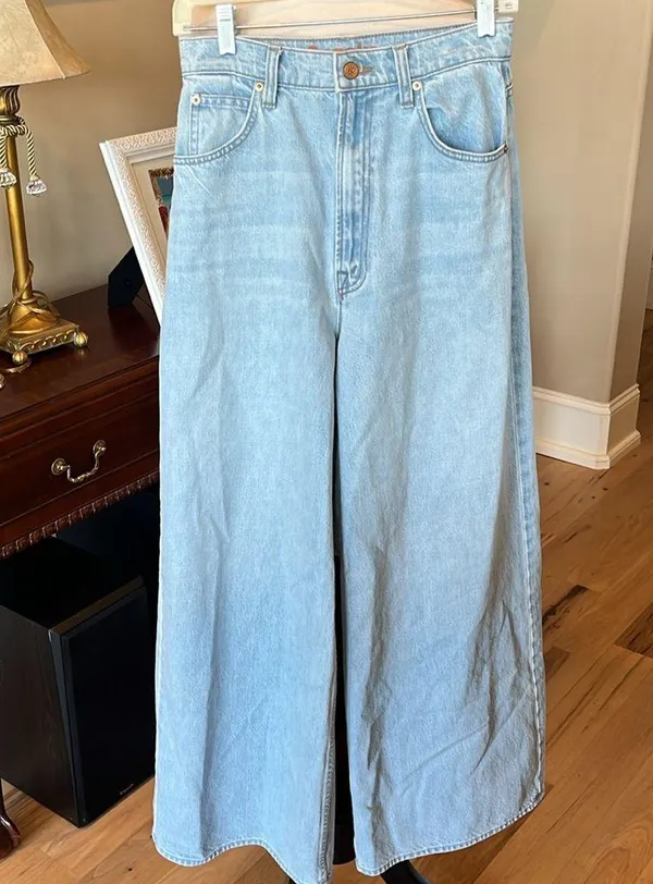 SNACKS LA From Mother Wide Leg Jeans New Light Wash - Image 3