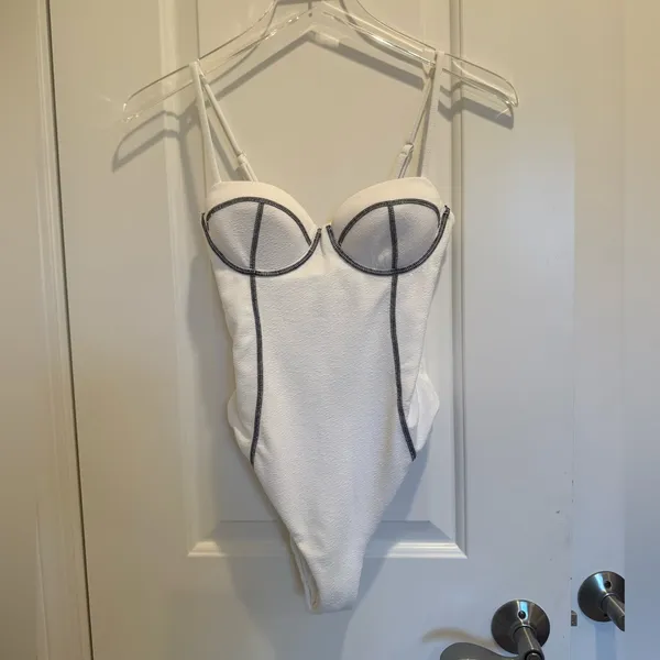 ONIA SWIM Valerie‎ One Piece Swimsuit In White size Small - Image 3