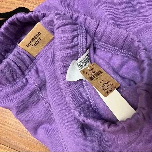 NWT VS Victoria's Secret Pink Amethyst Purple Classic Logo Boyfriend Short S - Image 7