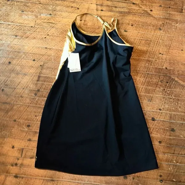 Sports Illustrated gold & black M racerback tennis dress - Image 8