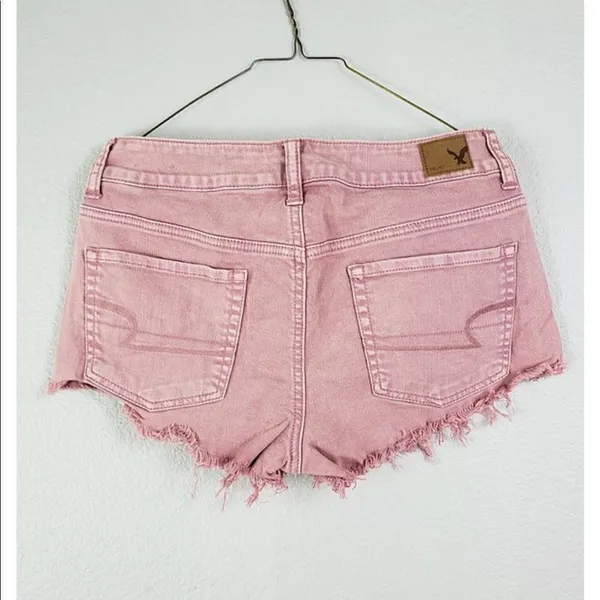 American Eagle ✨Pink Low Rise Stretch Denim Booty Shorts✨ - Image 4