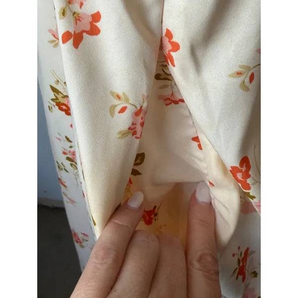 Scarlet Darkness Milkmaid‎ Dress Women Large Ivory Pink Floral Boho Cottagecore - Image 9