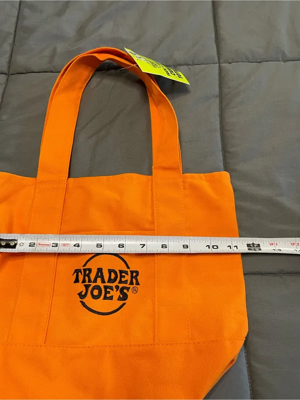 Trader Joe's Trick Or Treat Canvas Tote Bags - Limited Edition Orange and Black - Image 4