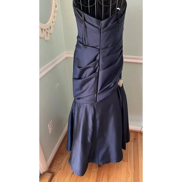 BARBARA KATZ BOCA RATON formal strapless 8 ‎ navy blue gown - Image 5