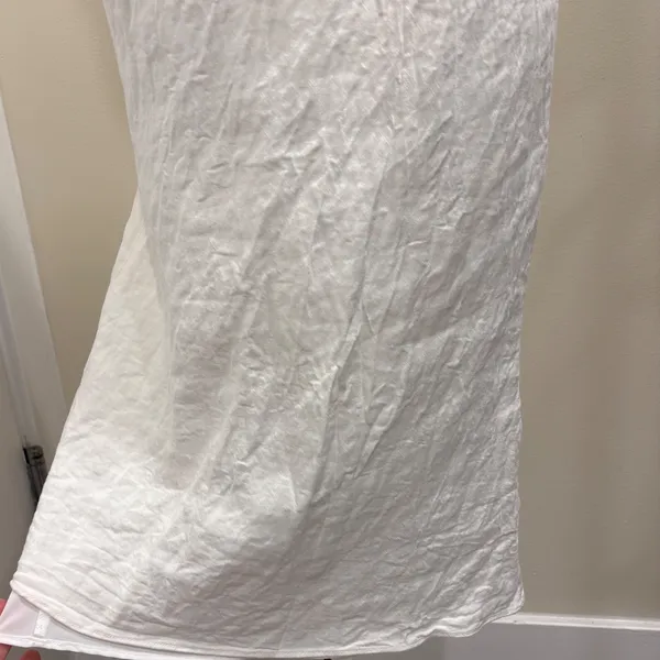 Amanda Uprichard Clarisse Dress White Linen Midi Keyhole Preppy Coastal Small - Image 6