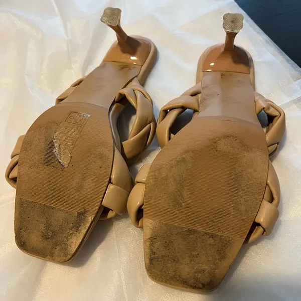 SHEIN Tan Heels with Braided Straps size 37 - Image 4