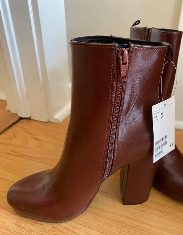 H&M Brown Platform Ankle Boots - Image 3