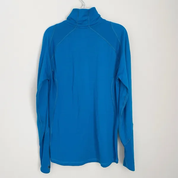 Smartwool Size S Blue Womens 1/2 Half Zip Pullover Merino Wool *small hole - Image 5